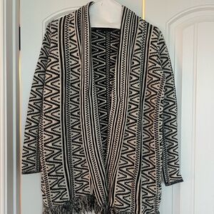 Style & Co. Black and White Geometric Cardigan